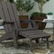 Merrick Lane Ridley HDPE Adirondack Chair with Cup Holder and Pull Out Ottoman, All-Weather HDPE Indoor/Outdoor Lounge Chair
